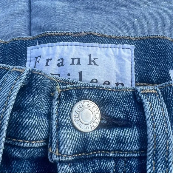 Frank and Eileen Cork Everyday Blue Denim Jeans Straight Crop Raw Hem size 24